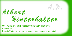 albert winterhalter business card